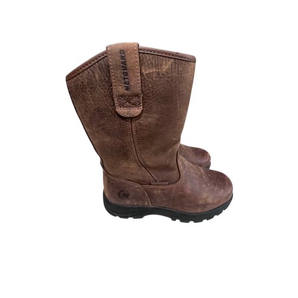 HyTest MetGuard Pull On Work Boots Brown Leather Oil Resistant ASTM 10W main image 4